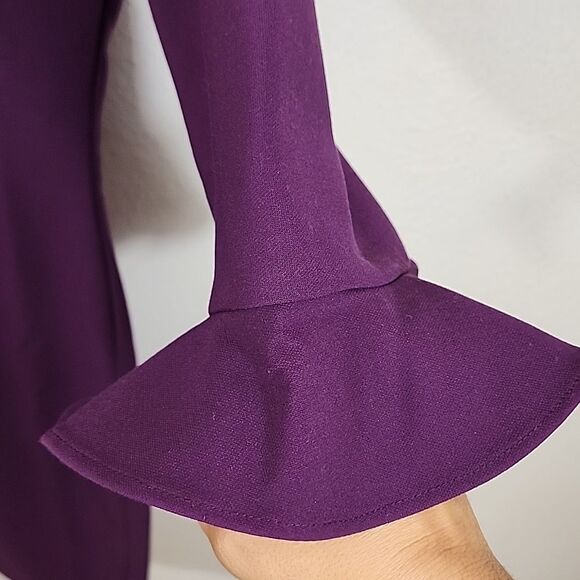 Likely Plum Mid Tulip Sleeve Mini Dress Size 12 - Picture 4 of 13